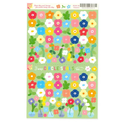 Stickers 3 Way Circle Flower
