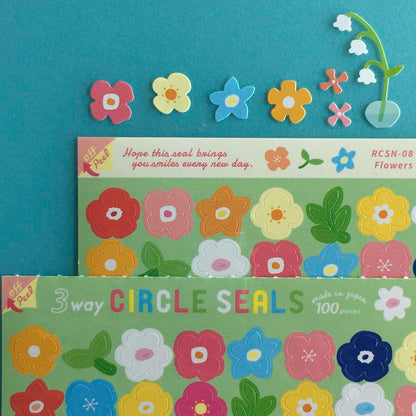 Stickers 3 Way Circle Flower