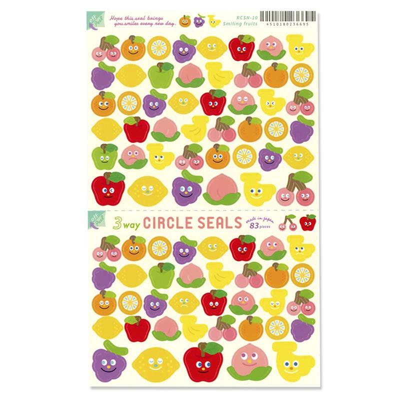 Stickers 3 Way Circle Smile Fruit