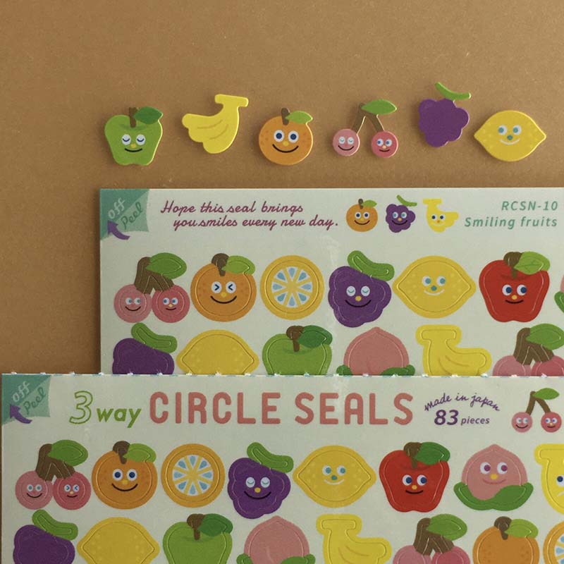 Stickers 3 Way Circle Smile Fruit