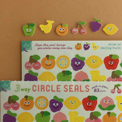 Stickers 3 Way Circle Smile Fruit