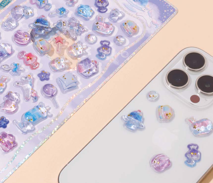 Stickers 3D Crystal Sticker Twinkle Momo Series Sweets