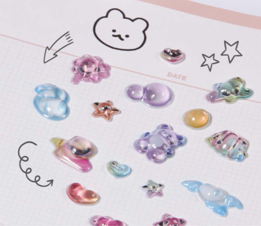 Stickers 3D Crystal Sticker Twinkle Momo Series Sweets