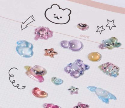 Stickers 3D Crystal Sticker Twinkle Momo Series Sweets