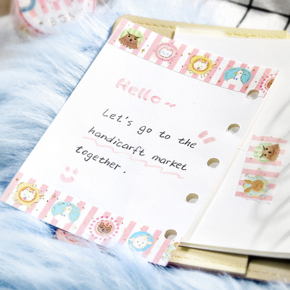 Washi Tape Foil Animal Town