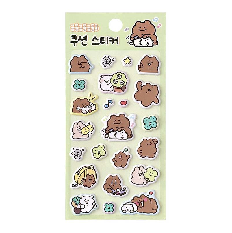 Stickers Bear Cushion Green