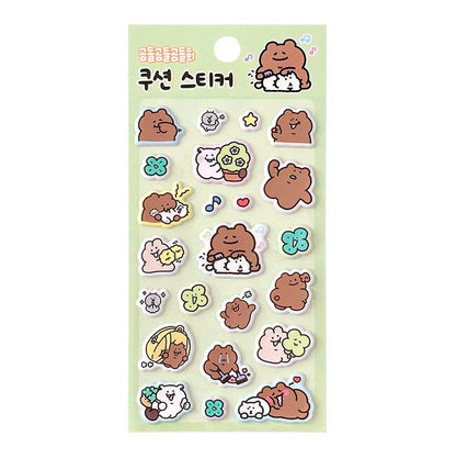 Stickers Bear Cushion Green