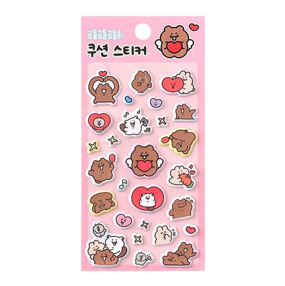 Stickers Bear Cushion Pink