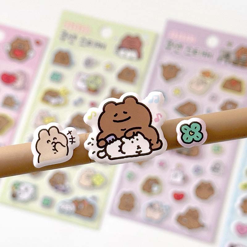 Stickers Bear Cushion Blue