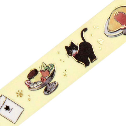 Washi Tape Foil Black Cat Cafe