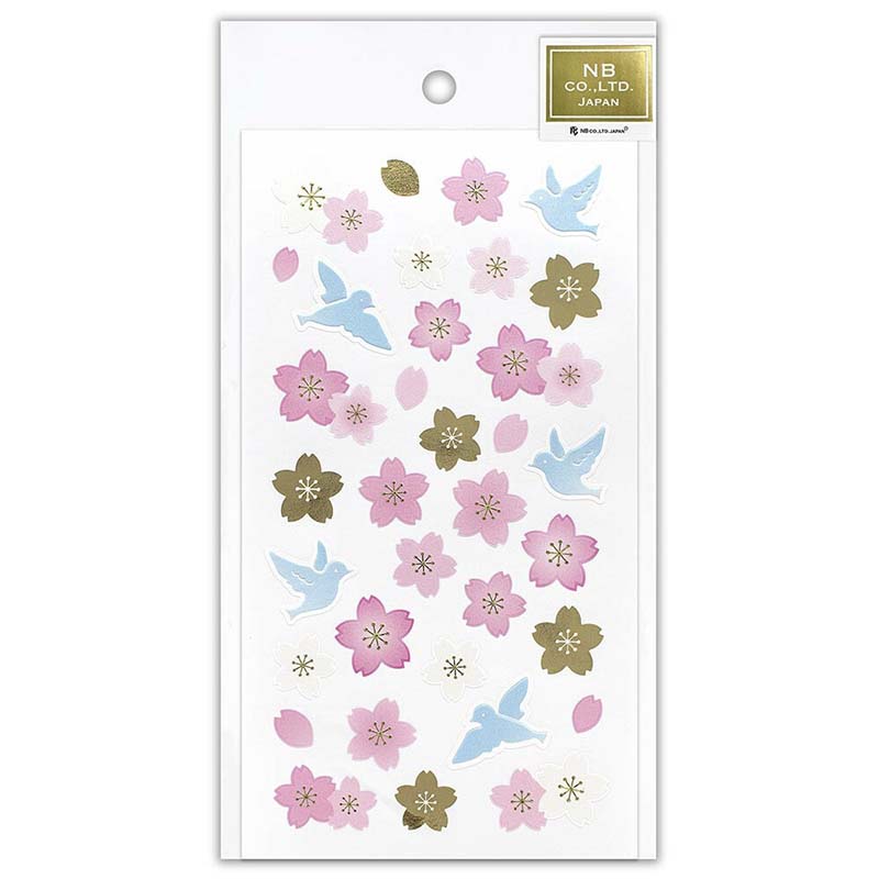 Stickers Blue Bird and Cherry Blossom