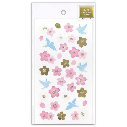Stickers Blue Bird and Cherry Blossom