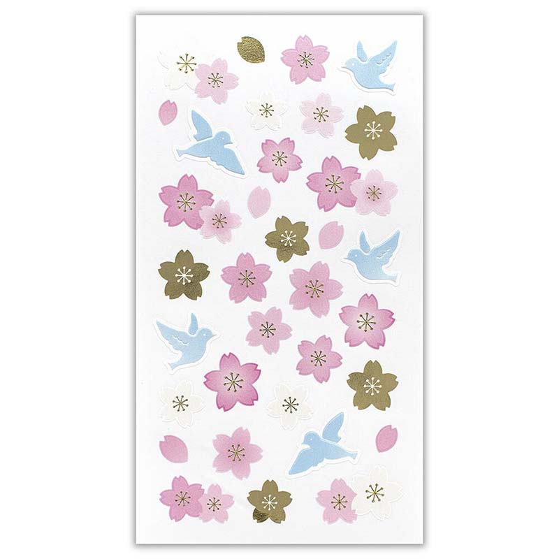 Stickers Blue Bird and Cherry Blossom