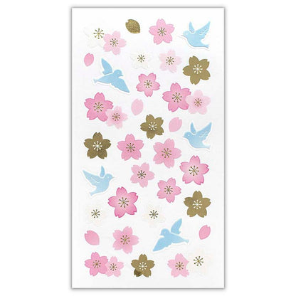 Stickers Blue Bird and Cherry Blossom