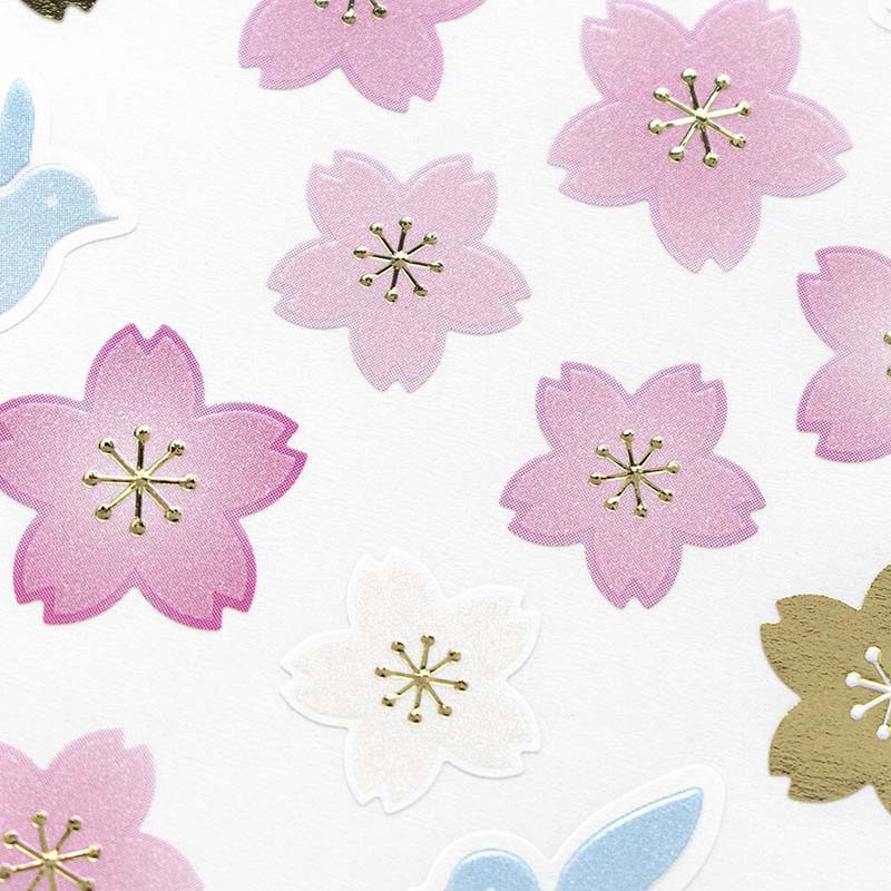 Stickers Blue Bird and Cherry Blossom