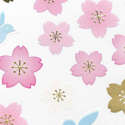 Stickers Blue Bird and Cherry Blossom