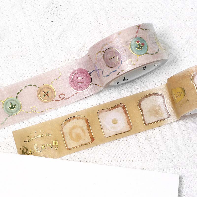 Washi Tape Foil Colored Button