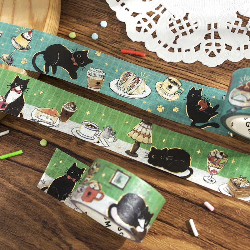 Washi Tape Foil Cafe Kuroneko Cafe Table