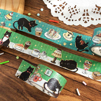 Washi Tape Foil Cafe Kuroneko Cafe Table