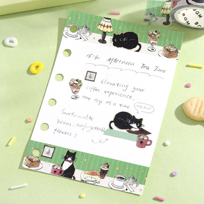 Washi Tape Foil Cafe Kuroneko Cafe Table