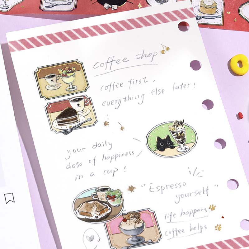 Washi Tape Foil Cafe Kuroneko Today&