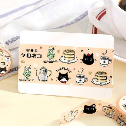 Washi Tape Foil Cafe Kuroneko Welcome
