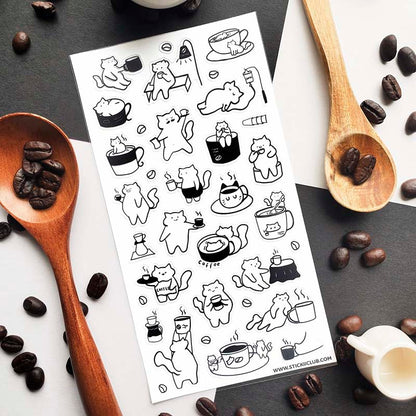 Stickers Caffeine Cats 2