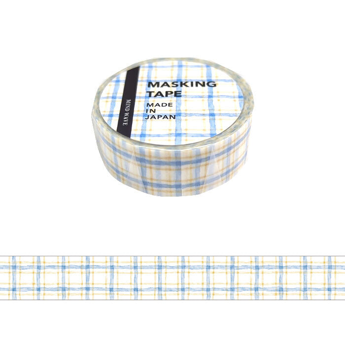 Washi Tape Pattern Check Blue &amp; Yellow