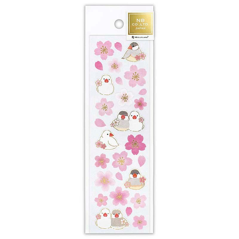 Stickers Cherry Blossom and Japanese Birds