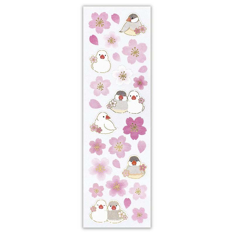 Stickers Cherry Blossom and Japanese Birds