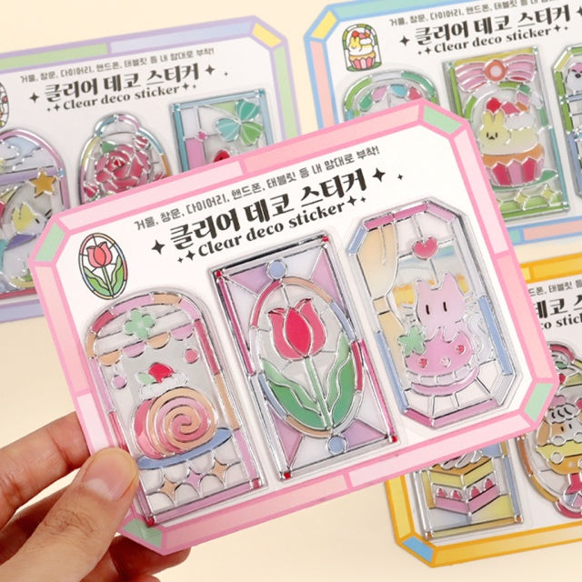 Stickers Clear Deco Pink