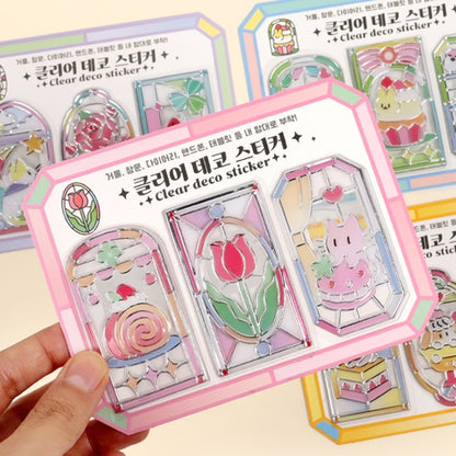 Stickers Clear Deco Pink
