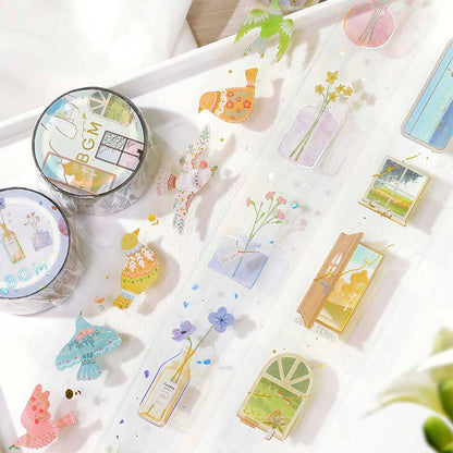 Clear Tape Bird Embroidery