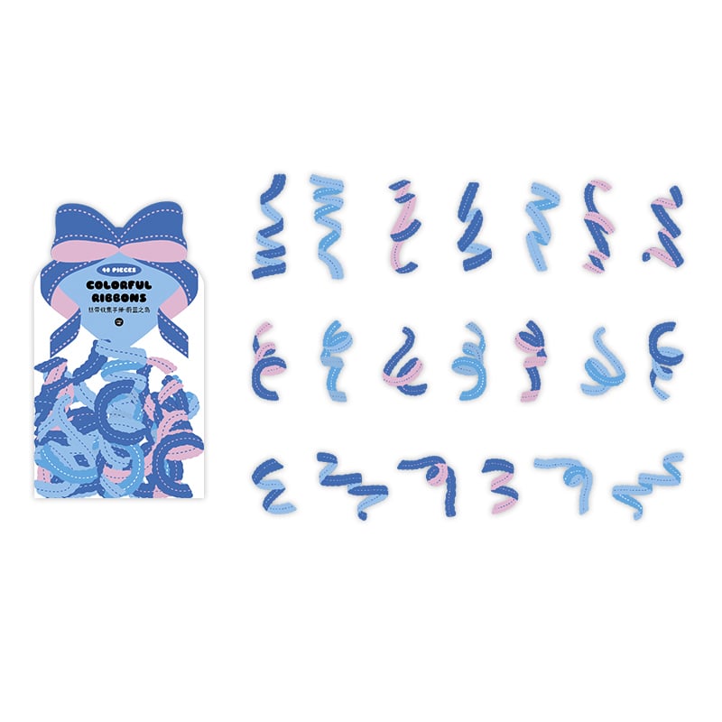 Stickers Colorful Ribbon Blue