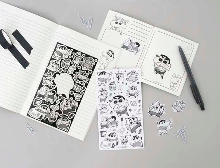 Stickers Crayon Shin-chan Double-Sided Black