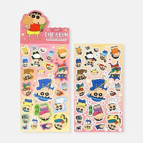 Stickers Crayon Shin-chan Double-Sided Pink