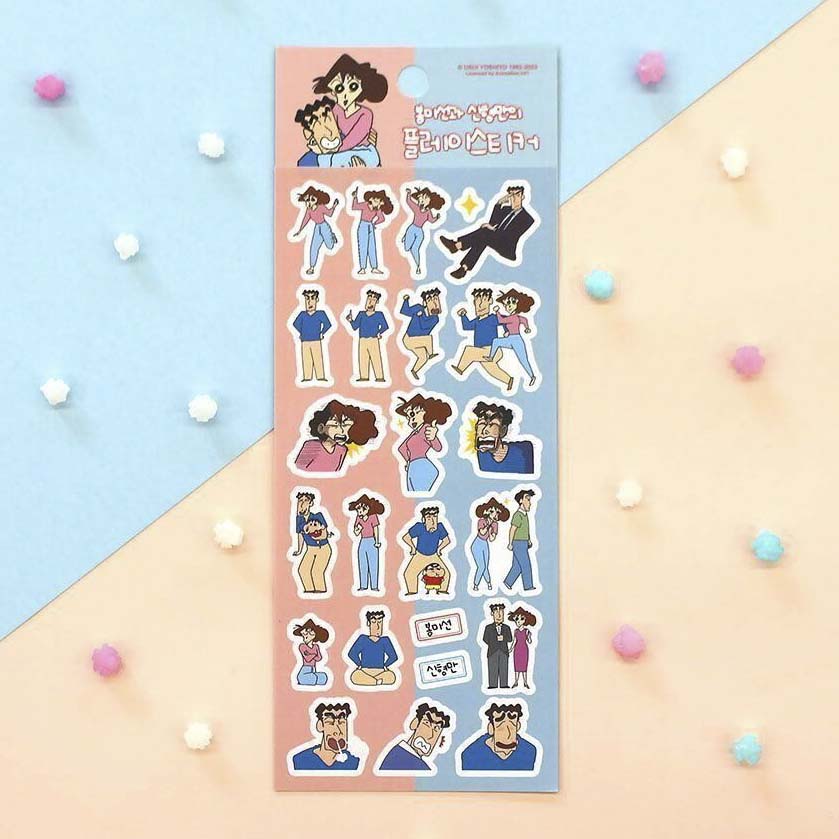 Stickers Crayon Shin-chan Play Misae and Hiroshi