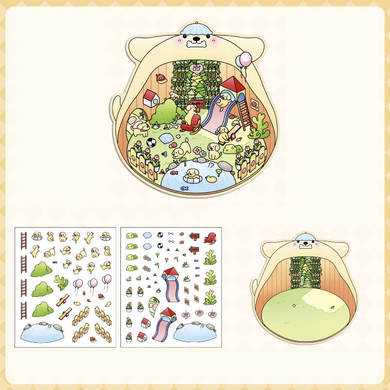 Stickers Escenario 3D Cute Masters House Puppy House