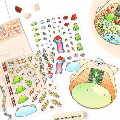 Stickers Escenario 3D Cute Masters House Puppy House