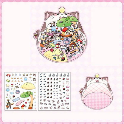 Stickers Escenario 3D Cute Masters House The Proud Cat