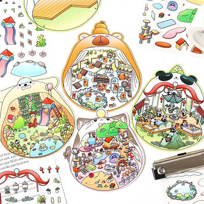Stickers Escenario 3D Cute Masters House Puppy House