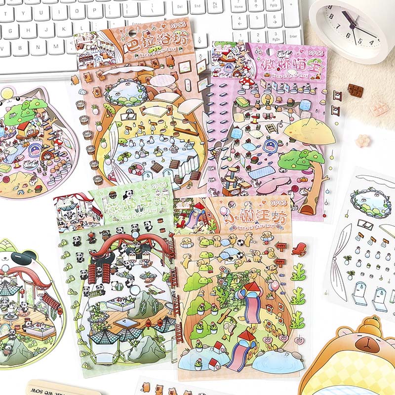 Stickers Escenario 3D Cute Masters House Puppy House