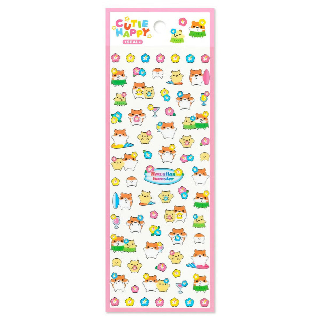 Stickers Cutie Happy Hawaiian Hamster