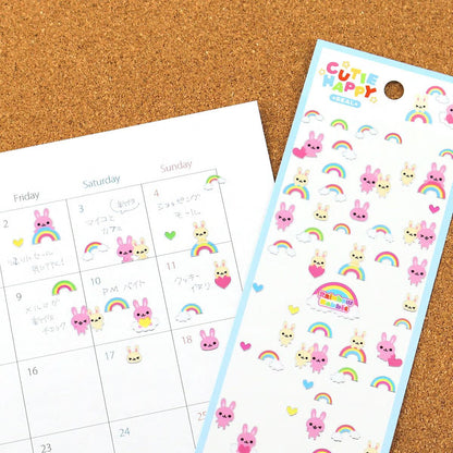 Stickers Cutie Happy Rainbow Rabbit