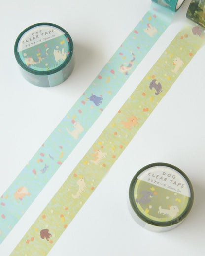 Clear Tape Dogs and Flower Fields