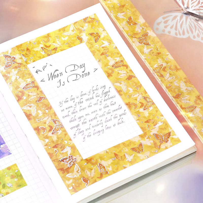 Washi Tape Foil Dreaming Landscape Butterfly