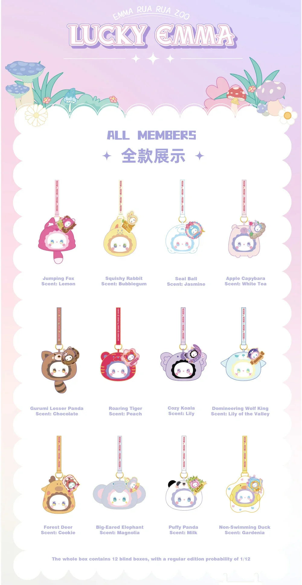 Blind Box LOVELY EMMA Rua Rua Animal Kingdom Scented Sachet Series