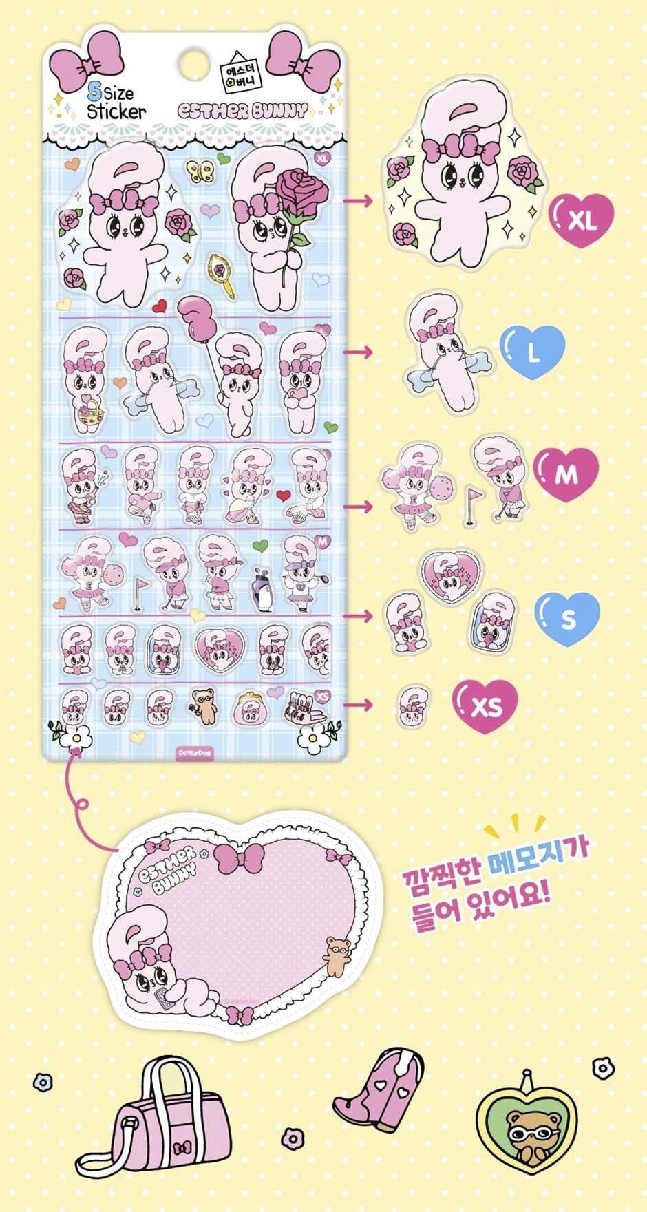 Stickers 5 Size Esther Bunny Rose