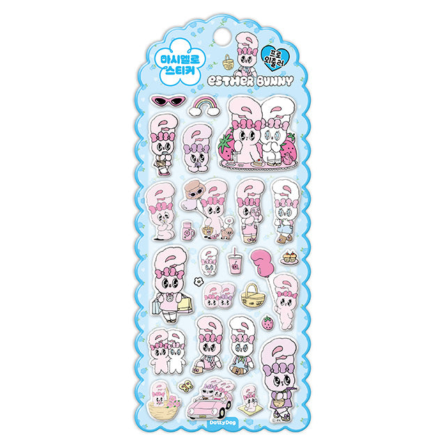 Stickers Esther Bunny Marshmallow Blue