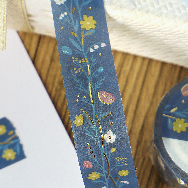 Washi Tape Foil Flower & Grass Handkerchief Tsuchihatsukana
